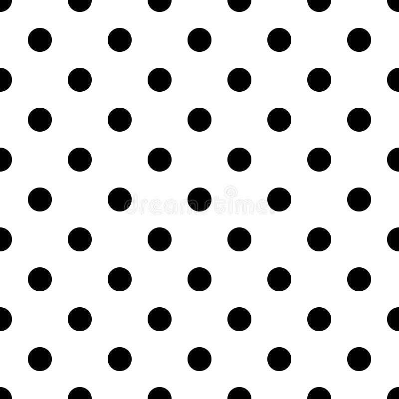 Black and white seamless polka dot pattern.