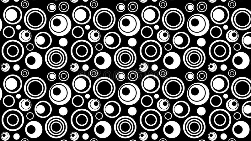 Black and White Seamless Random Circles Pattern Background vector illustration