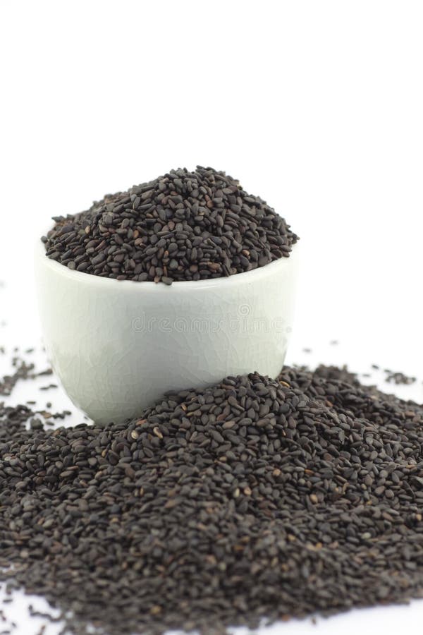 Black and White Sesame in a Bowl Stock Photo Image of diet, grain