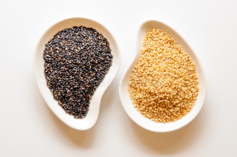 Black and White Sesame Seeds. Stock Photo Image of condiment, asia 25849842