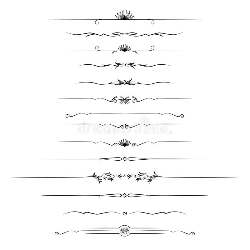 Black and White Set of Delimiters for Text Stock Illustration