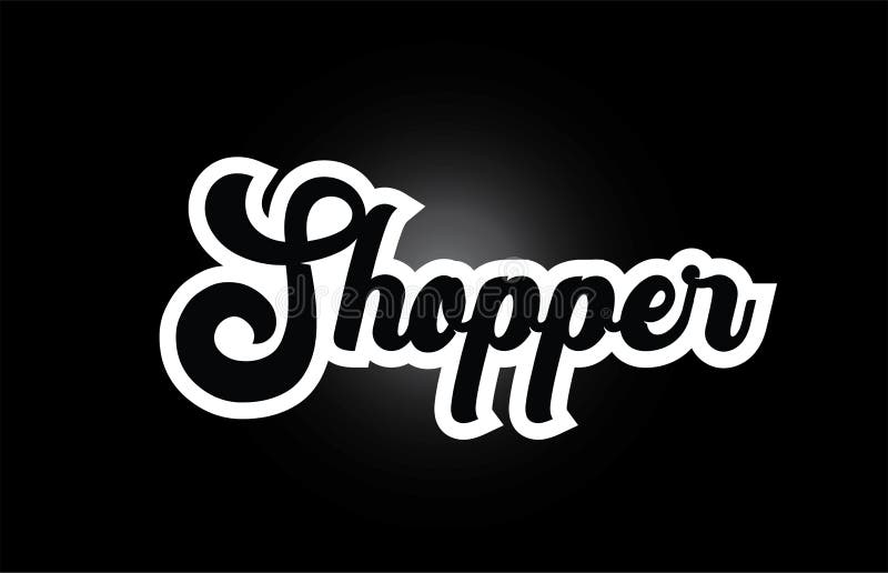 Black and White Shopper Hand Written Word Text for Typography Logo Icon ...