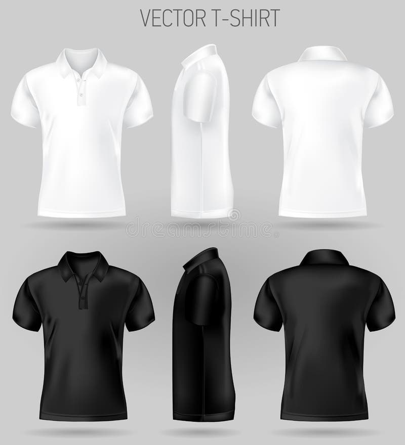 Men's White Short Sleeve Polo-shirt Stock Vector ...