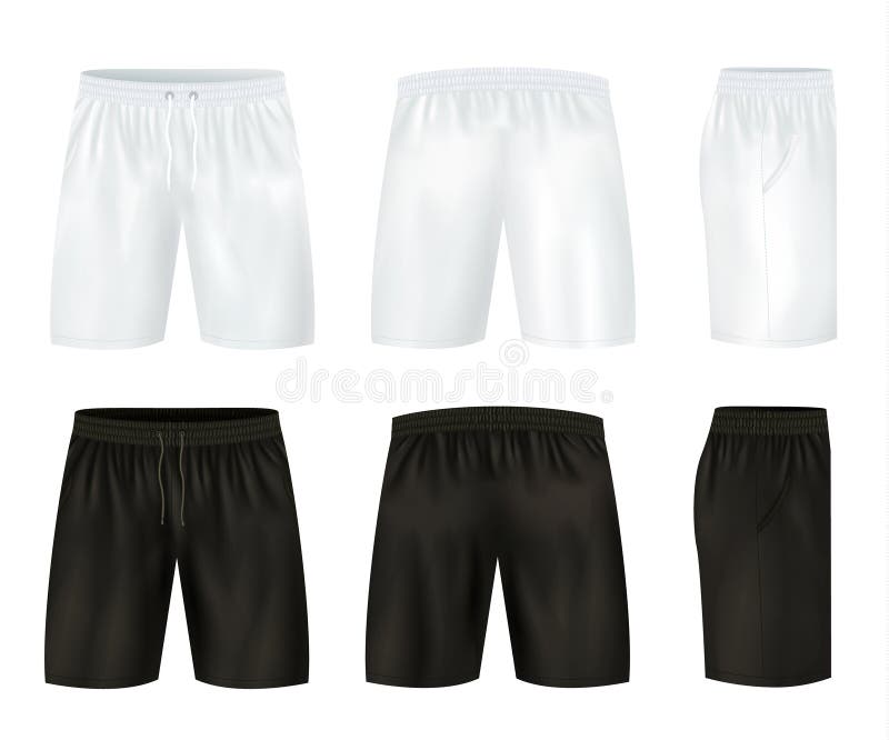 Black and White Shorts Icon Set Stock Vector - Illustration of blank ...