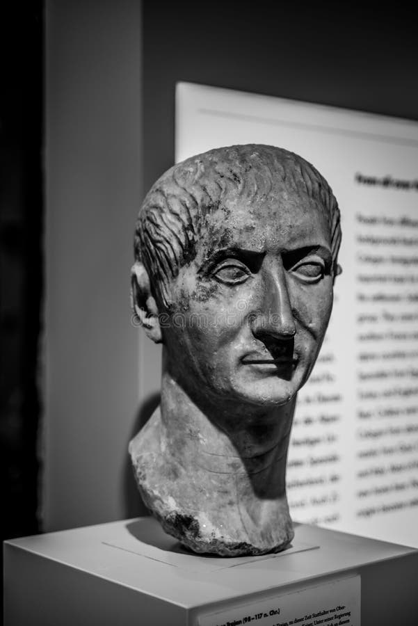 Black and White Shot of a Statue in the RomanGermanic Museum in