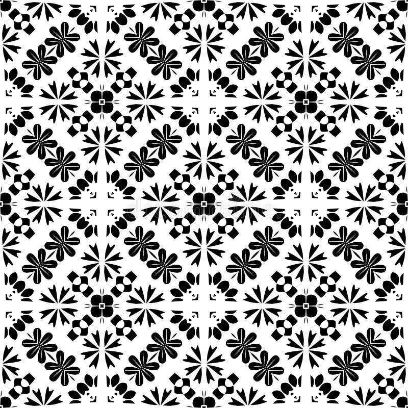 Black and white simple star shape geometric seamless pattern, vector Black and white simple star shape geometric seamless pattern vector illustration