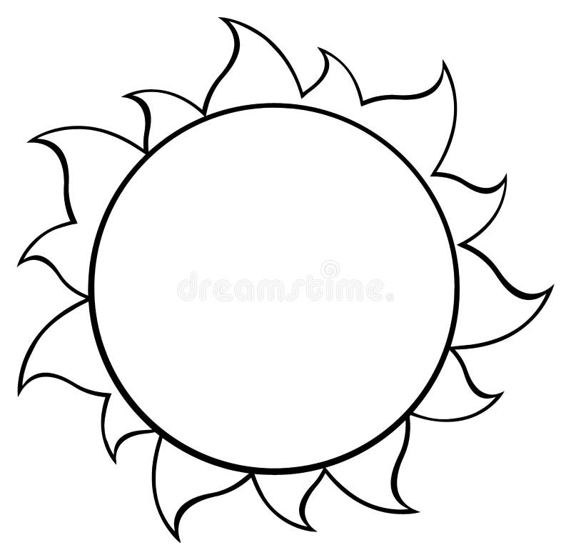 Black and White Simple Sun stock vector. Illustration of background