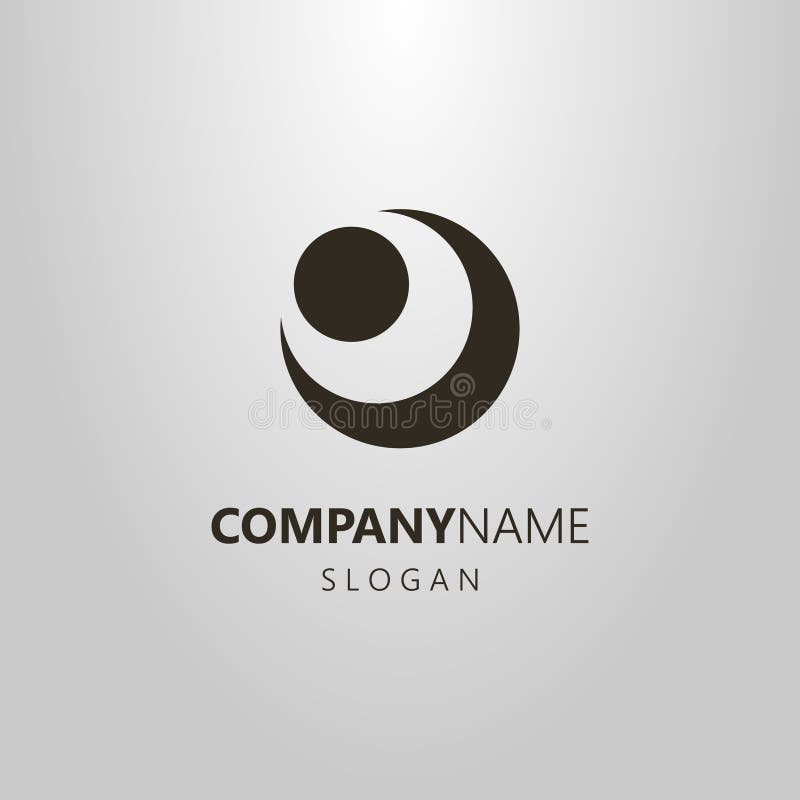 Simple vector logo of the abstract figure of the moon and sun vector illustration