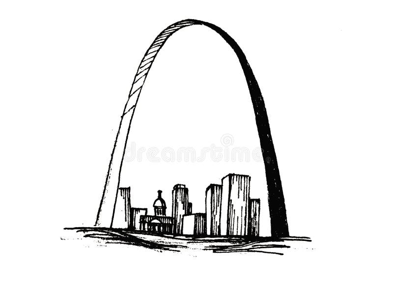 Cityscape The Arch St Louis  m wood pen