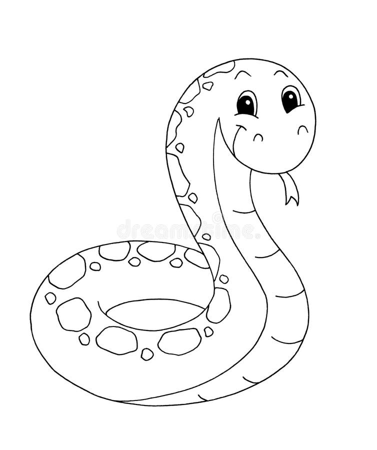 Snake Cartoon Black And White : Cartoon snake stock illustration