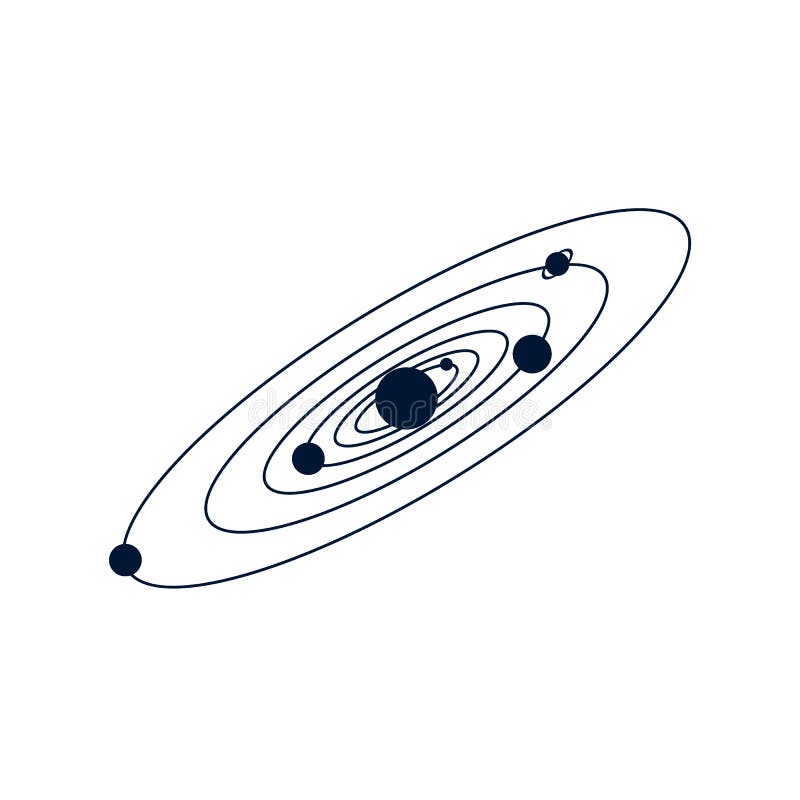 Black and White Solar System Vector Stock Vector - Illustration of