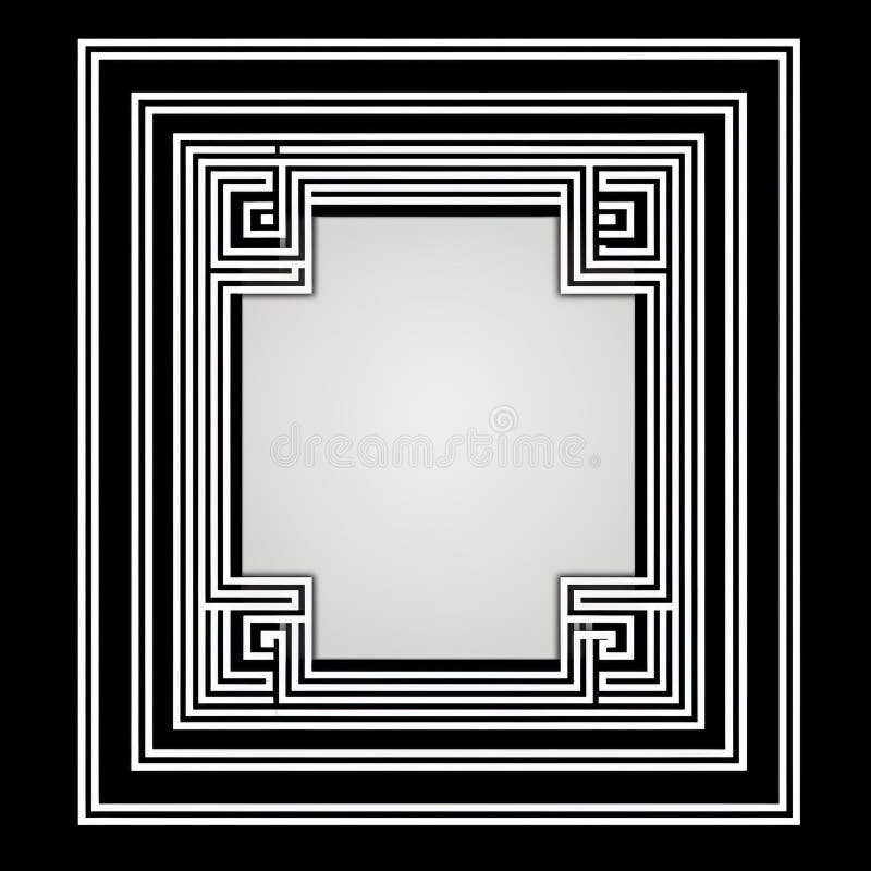 A Black and White Square Frame with a White Border Stock Illustration