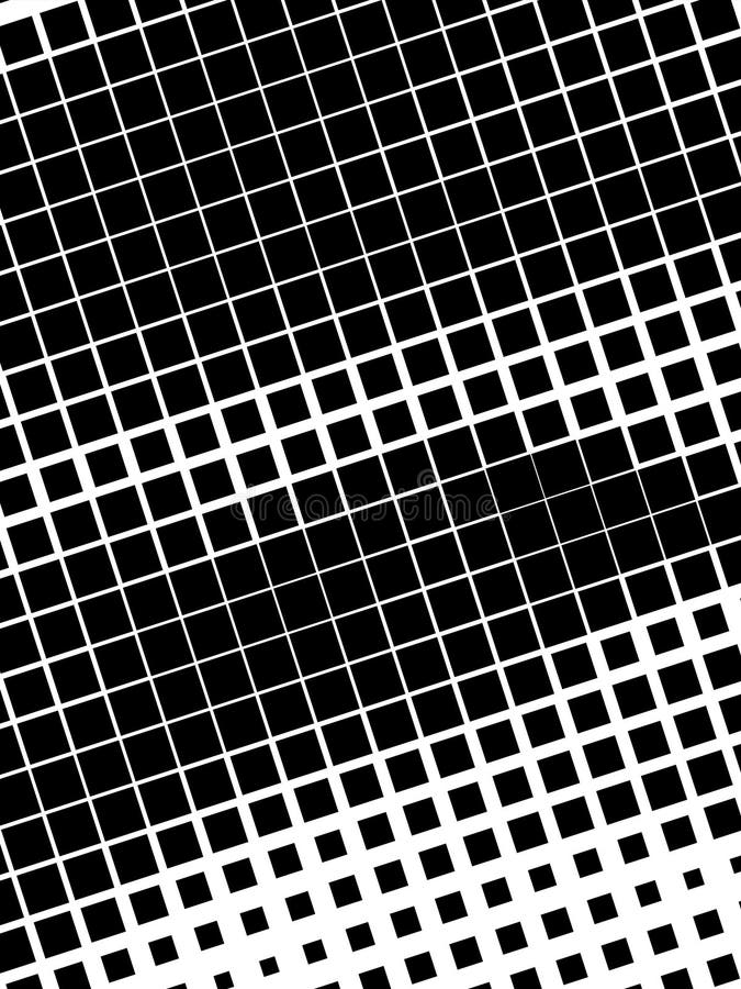 Black and White Square Halftone Mesh Pattern. Stock Illustration