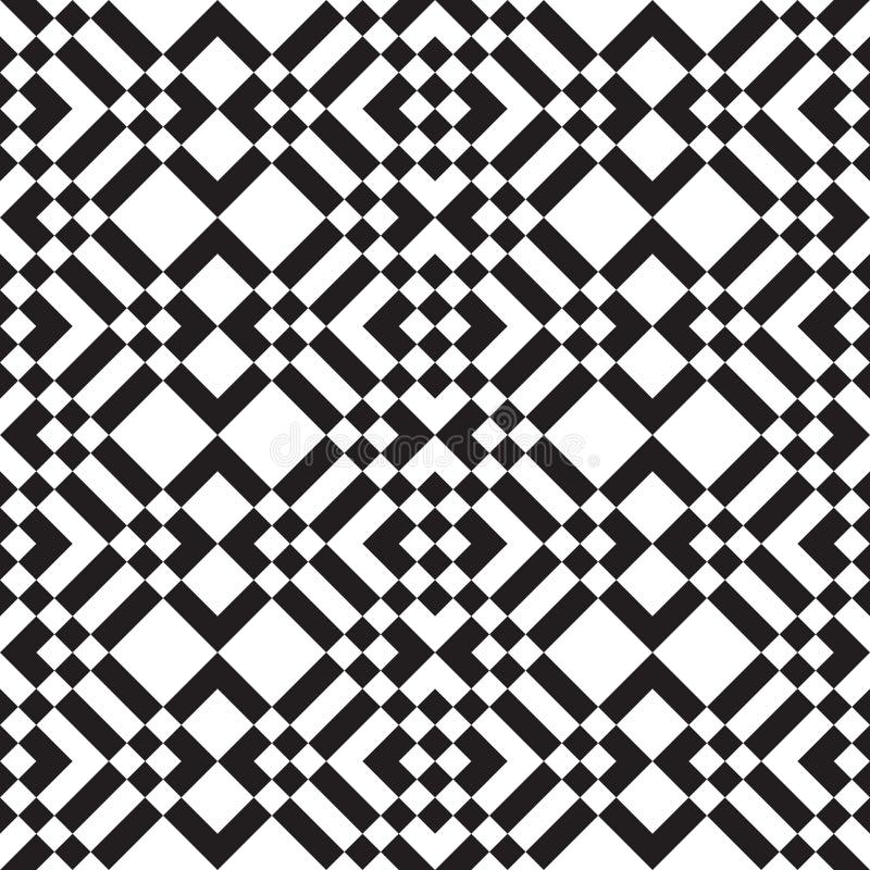 Black and white squares and stripes vector illustration
