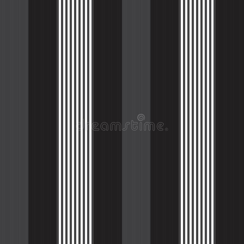 Black and White Stripe Seamless Pattern Background in Vertical Style Stock Vector Illustration