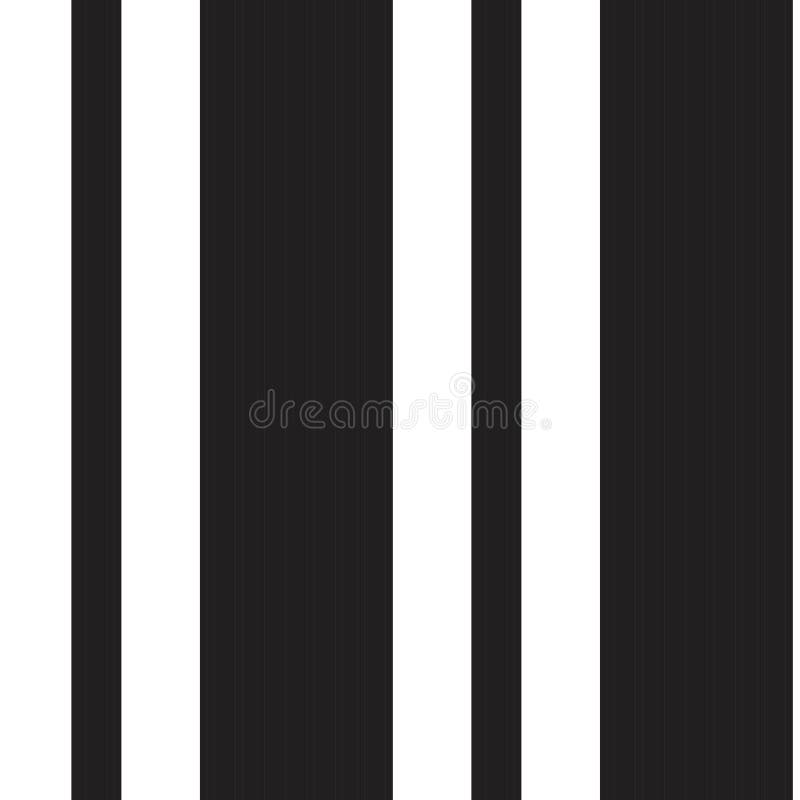 Black and White Stripe Seamless Pattern Background in Vertical Style Stock Vector Illustration