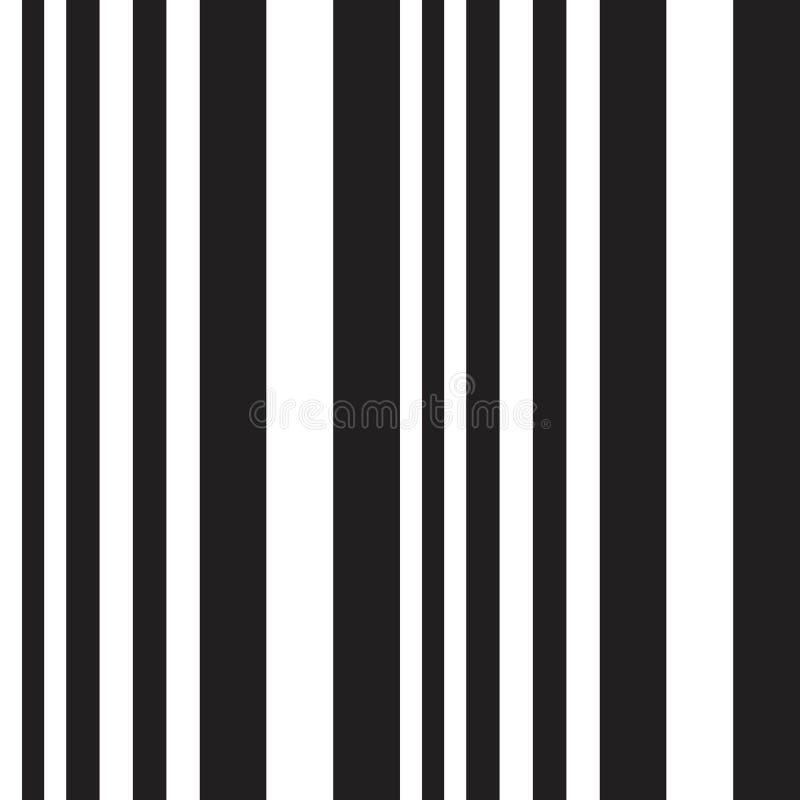 Black and White Stripe Seamless Pattern Background in Vertical Style Stock Vector Illustration