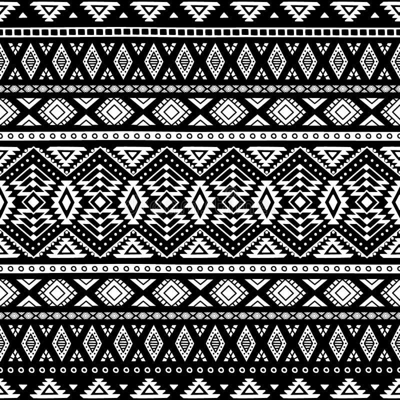 Black and White Striped Pattern. Ethnic and Tribal Motifs Stock Vector ...