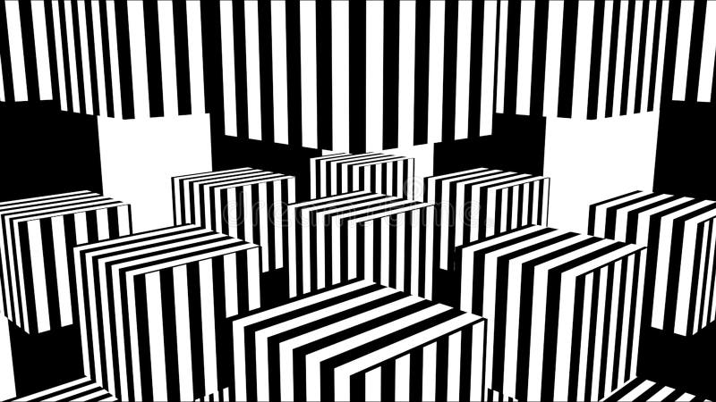 Black and White Stripes. Computer Generated Abstract Background, 3D ...