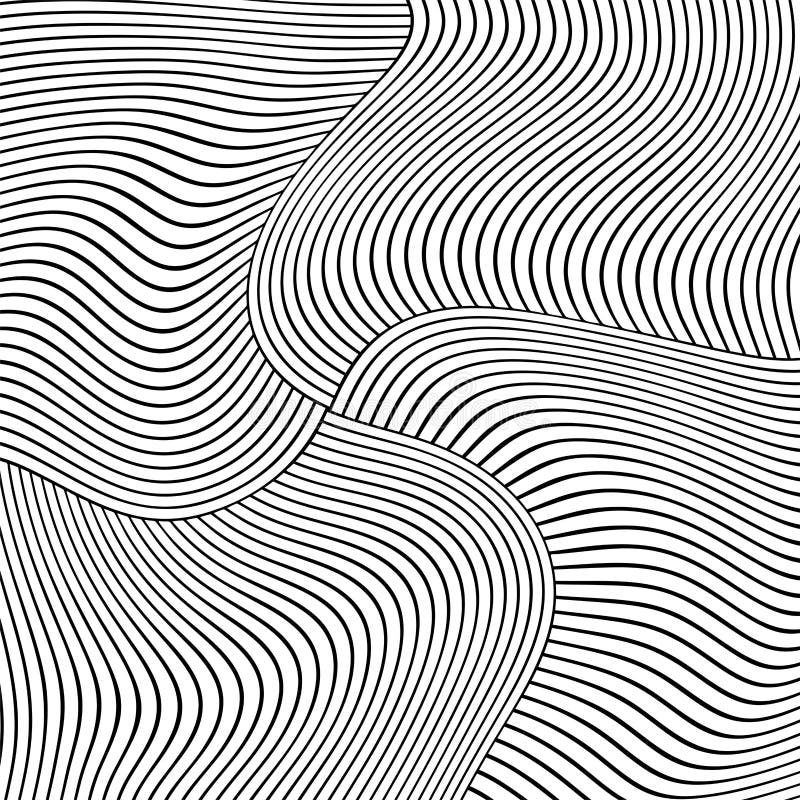 Vector Image Black and White Waves Striped Background.Optical Illusion ...