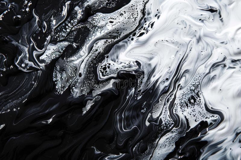 Rotirea alb-negru cu efect marmorat creează o textură captivă abstractă vector illustration