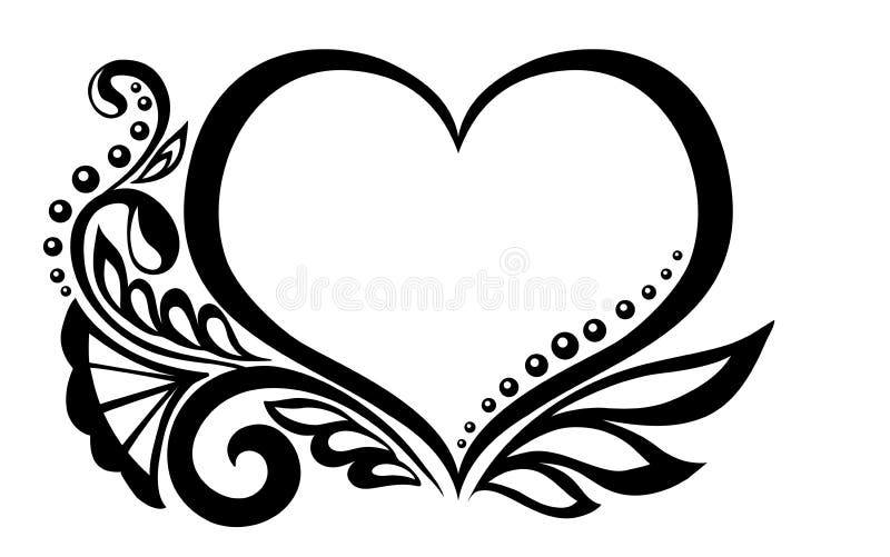 Heart shape symbol love black Royalty Free Vector Image