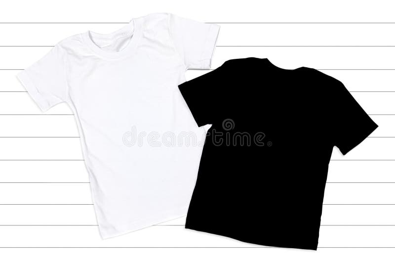 Download Black And White T Shirts Flat Lay On A White Background Stock Image Image Of Product Sleeve 126527803