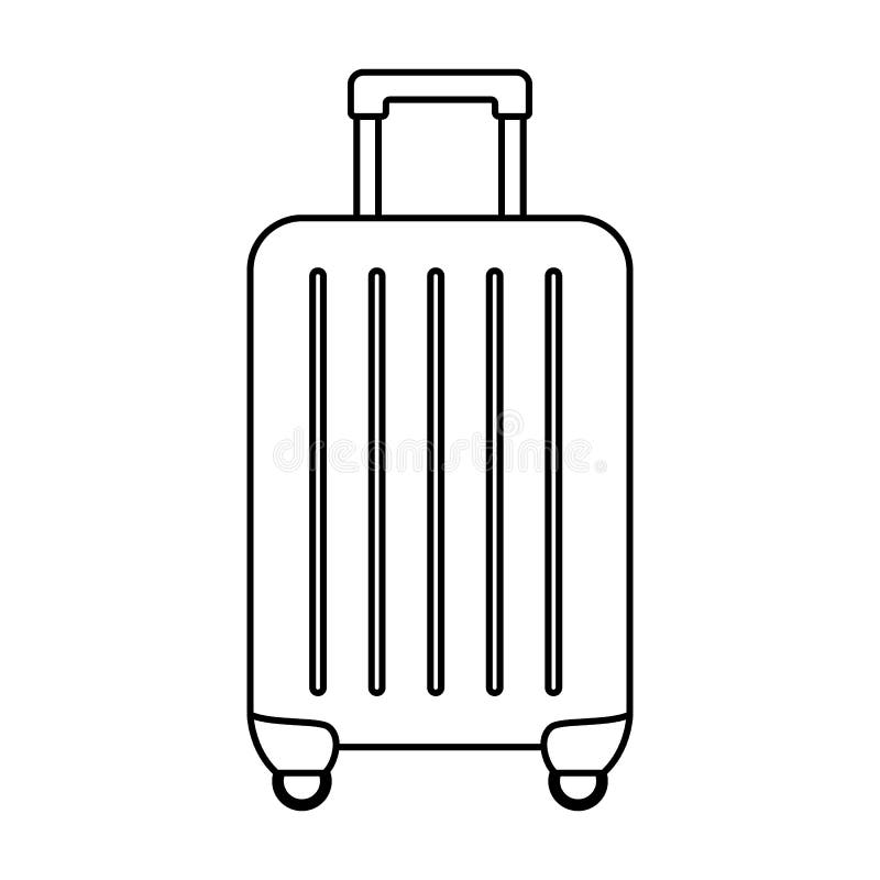 Black and White Travel Suitcases Isolated on White Background. Vector ...