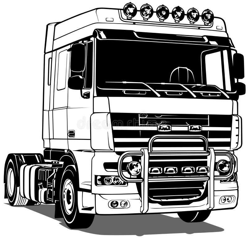 Black and White Truck stock vector. Illustration of lorry  89500039