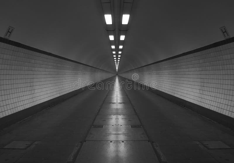Black and white tunnel