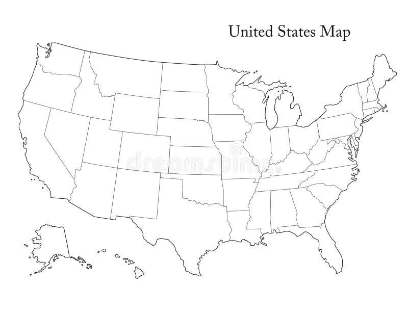 United States Map State Borders Illustrations & Vectors