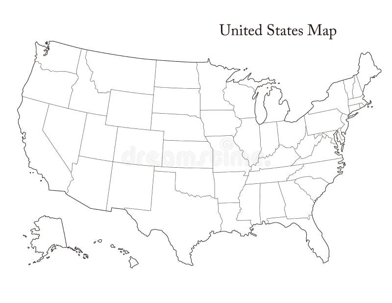 United States Map State Borders Stock Illustrations – 4,708 United