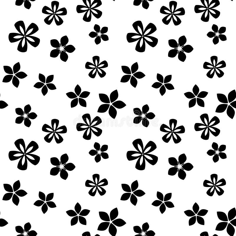 Black and White Vector Flower Pattern Stock Vector - Illustration of ...