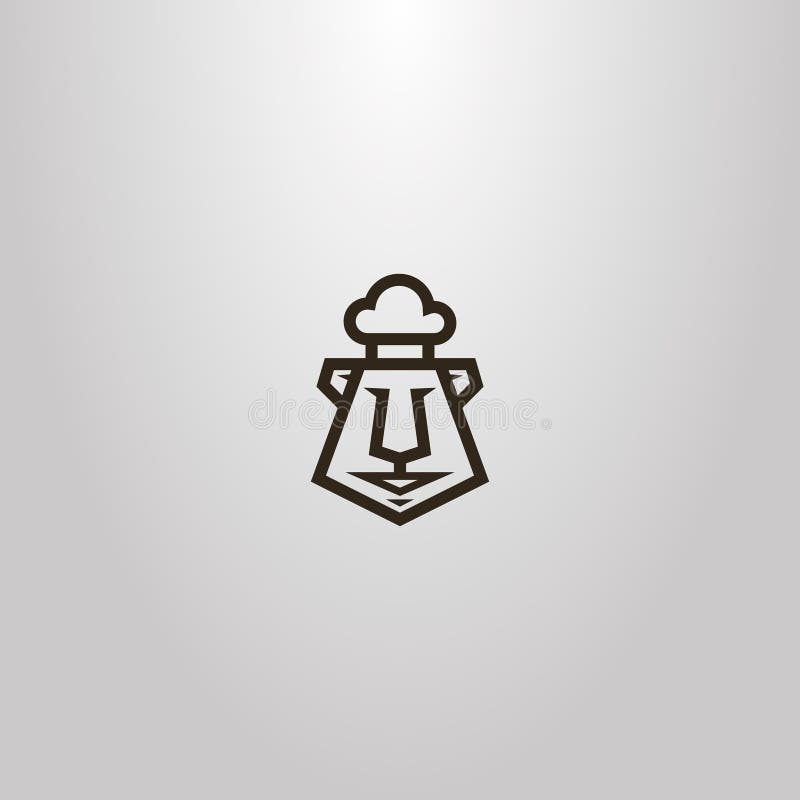 Vector geometric line art sign of a cartoon bear head in a chef headdress royalty free illustration Vector geometric line art sign of a cartoon bear head in a chef headdress royalty free illustration