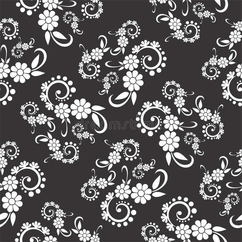 Black and white vector image and seamless repeat pattern design vector illustration