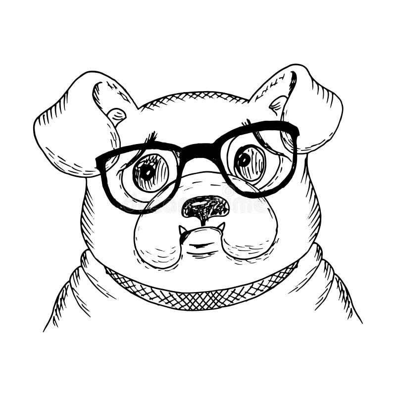 Black and White Vector Sketch of a Dog. Vector Illustration Stock ...