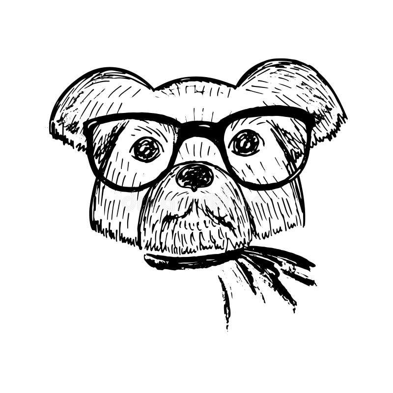 Black and White Vector Sketch of a Dog. Vector Illustration Stock ...