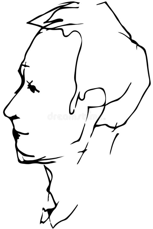 Sketch for a portrait of a young man`s profile