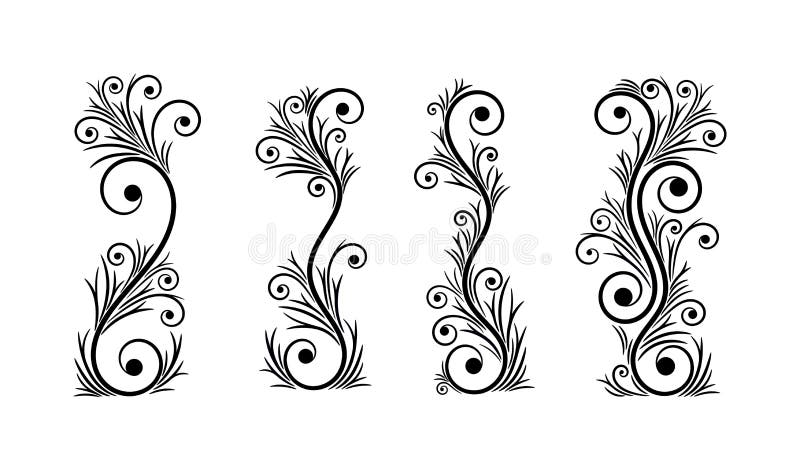 Black And White Vectore Curl Florish Vignette Stock Vector Illustration Of Decoration Frame 143847807