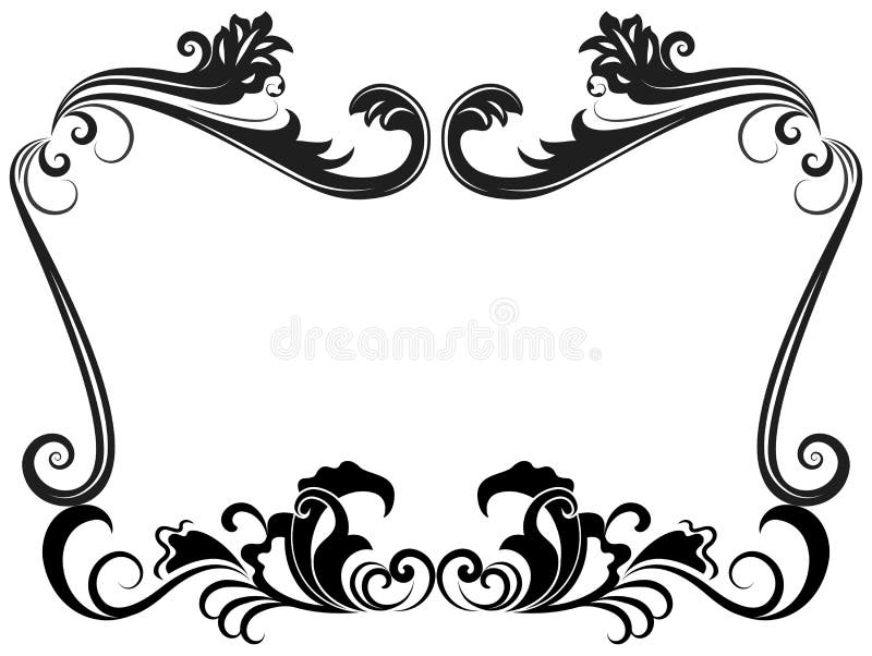 Black and White Vintage Frame Stock Vector Illustration of ornate