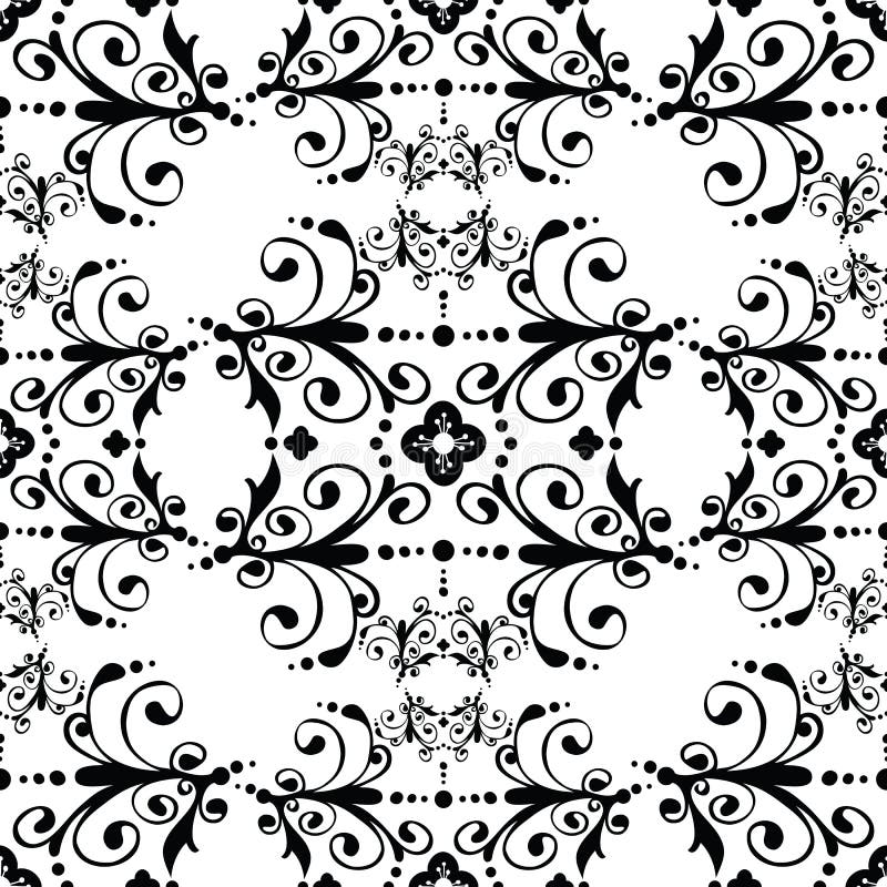 Black & white vintage seamless pattern