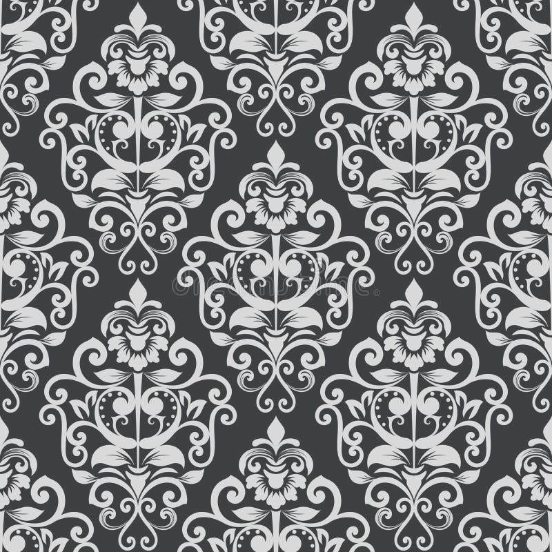 Black and White Vintage Wallpaper Pattern. Stock Vector Illustration