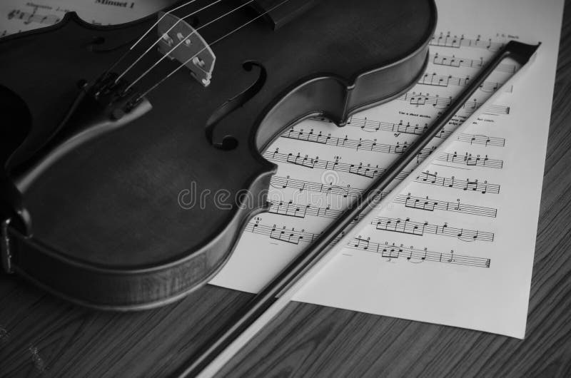 Black and white violin