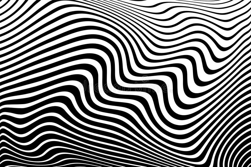 Black and White Wavy Lines Pattern. Abstract Textured Background Stock ...