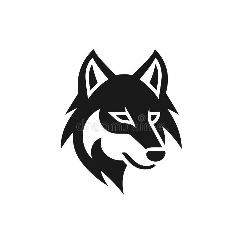 Black and White Wolf Logo Vector Illustration Stock Illustration ...