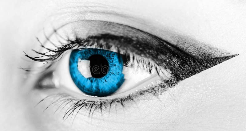 Black And White Woman Blue Eye