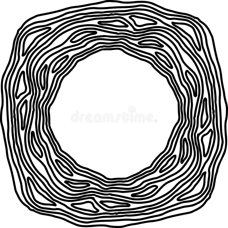 Black and White Wooden Frame Sketch. Vector Illustration. Stock Vector