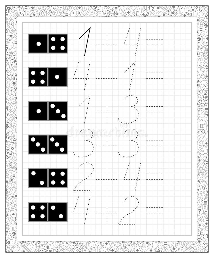 Black and White Worksheet on a Square Paper with Exercises for Little
