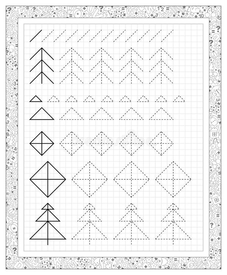 Black and White Worksheet on a Square Paper with Exercises for Little