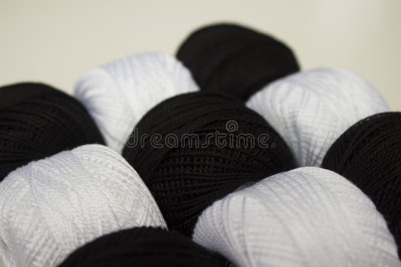 Black and white yarn stock image. Image of multi, skein 30084761
